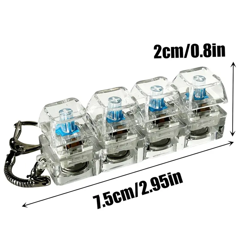 Mini Mechanical Keyboard Stress Reliever, LED-Lit Silent-Clicky Switch Anxiety Fidgeting Tool, Cool Desktop Tools and Gadgets for Gamers