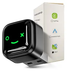 2025 Upgrade 2-in-1 Wireless CarPlay Adapter, Plug-and-Play Car Audio Tech Gadget, Converts Wired CarPlay/Android Auto to Wireless for iOS/Android Devices, Vehicle Accessories, Auto Parts Accessories