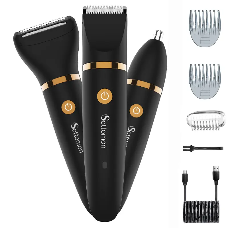 Men's Body Hair Trimmer,3 in 1 Electric Groin Hair Trimmer,Rechargeable Shaver Razor, Portable Hair Trimmer, Wireless Hair Trimmer,Manscaping Trimmer,Waterproof  Hair Removal Device,Gift for Him