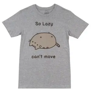 Pusheen The Cat So Lazy Can't Move Cute Adult T-Shirt, Unisex T-Shirt Cotton