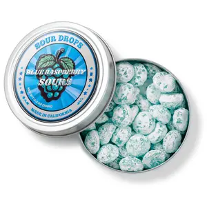 Sour Drops Dye-Free Blue Raspberry Sours Hard Candy Sweet Snack