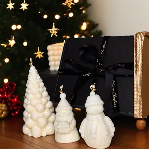 Christmas Themed Gift Set Creative Bubble Tree Snowman Santa Gift Box for Christmas Creative Snowman Mitten 2 Snow Flakes Elegant Packaging