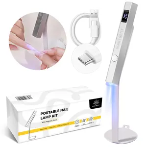 BORN PRETTY Handheld Magnetic UV Nail Light - Metal Portable Mini Wireless Dryer with LCD Display, Fast Curing, Magnetic Stand, Nail Stamper Compatibility