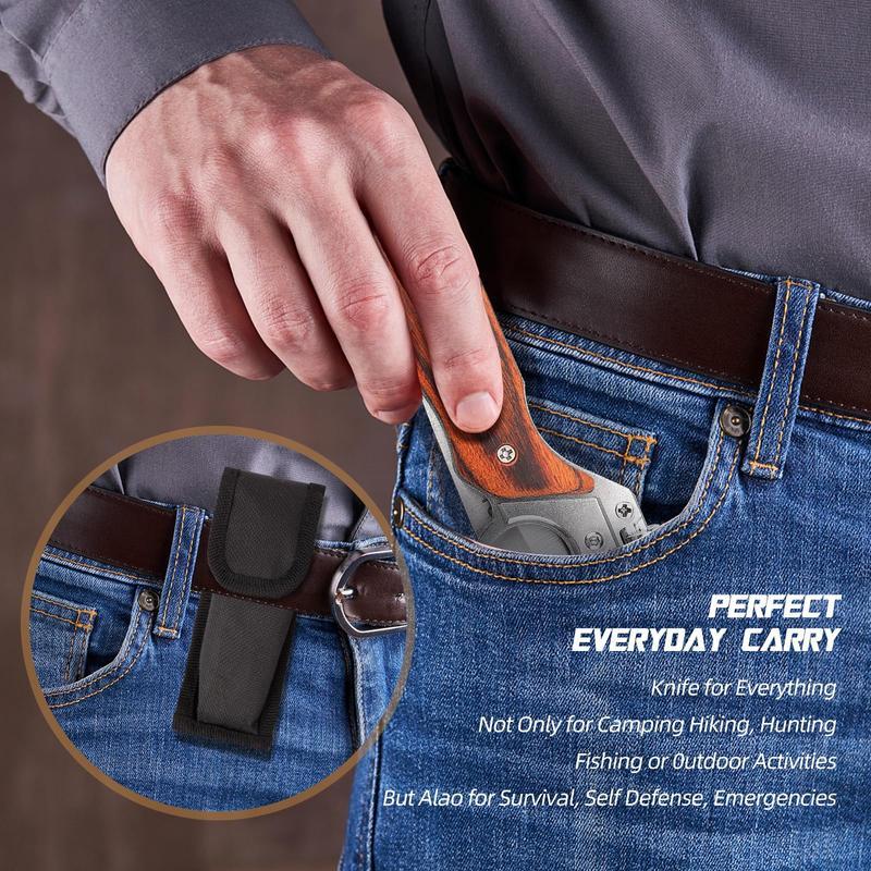 Tactical Pocket Knife – Portable Hand Tool Multipurpose Tool 5CR13MOV Steel Blade, Compact EDC Folding Knife for Hunting, Camping, Survival, and Everyday Carry – Great Gift for Men