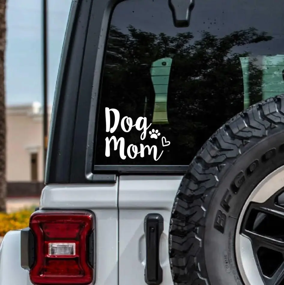 Dog Mom Car Decal - Waterproof Vinyl Sticker For Laptop, Tumbler