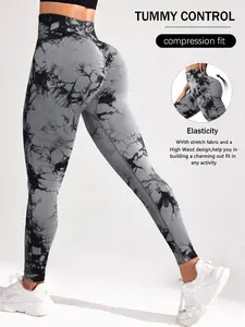 Plus Size Tie - Dye Scrunch Butt Leggings | Tummy Control & Compression Fit