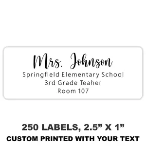 White Address Labels - Personalized Return Address Labels, Mailing and Shipping Stickers for Envelopes, Packages, Business, Home Use (Chic Script)