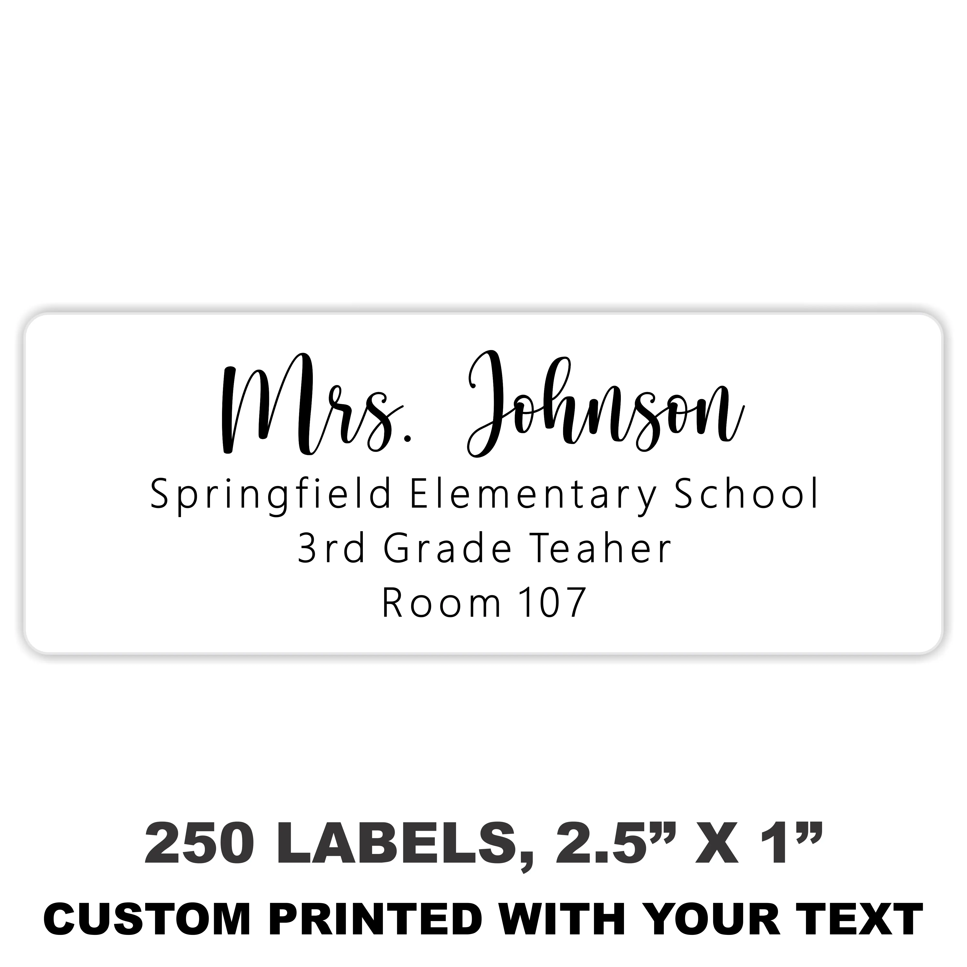 White Address Labels - Personalized Return Address Labels, Mailing and Shipping Stickers for Envelopes, Packages, Business, Home Use (Chic Script)