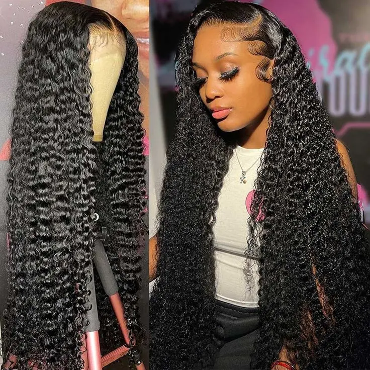 Bling Hair 13x4 Deep Wave Lace Frontal Wig 13x6 Hd Transparent Lace Front Wigs Curly Brazilian Water Wave Human Hair Wig For Women 180Density