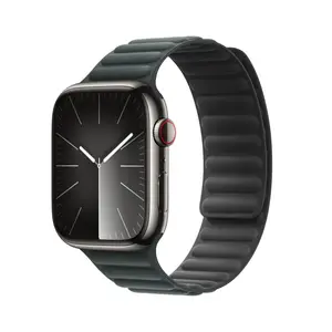 Magnetic Leather Strap for Apple Watch Series 10 9 8 SE Sports iWatch Band Replacement Wristband with Secure Magnetic Closure Adjustable Fit for Men Women