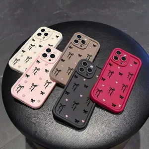 Black bow pattern iPhone case protective case suitable for iPhone 17 Promax 16 Plus 15 14 13 12 11 soft case