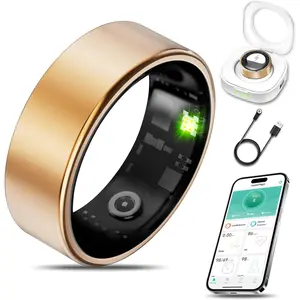 Viral Smart Ring,Blood Oxygen, Blood Pressure, Sleep Monitoring, Step Counting, IP68 Waterproof for iOS and Android, No APP Fee, Smart Health Ring for Women Men Fitness Tracker with Heart Rate
