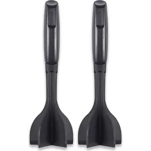Heat-Resistant Nylon Ground Meat Chopper with 5-Blade Heads - Ideal for Ground Beef and Turkey Mixing, Set of 2, Black, Easy Clean