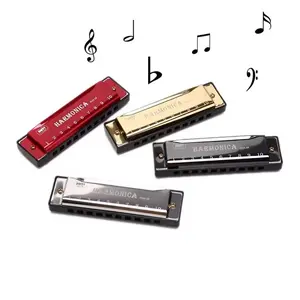 10-Hole Harmonica, 1 Count Alloy C-Key Harmonica, Wind Instrument for Beginners & Students, Musical Instrument for Home & School