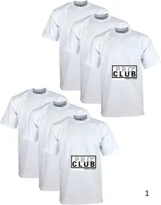 Pro Club Comfort Crewneck Menswear T-Shirts Pack 6-Pack Short Sleeve Tops 100% USA Cotton Classic Fit Durable Quality Construction