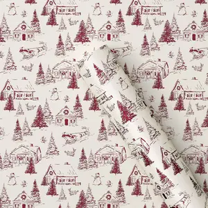 Christmas Roll Wrap Snowy Town