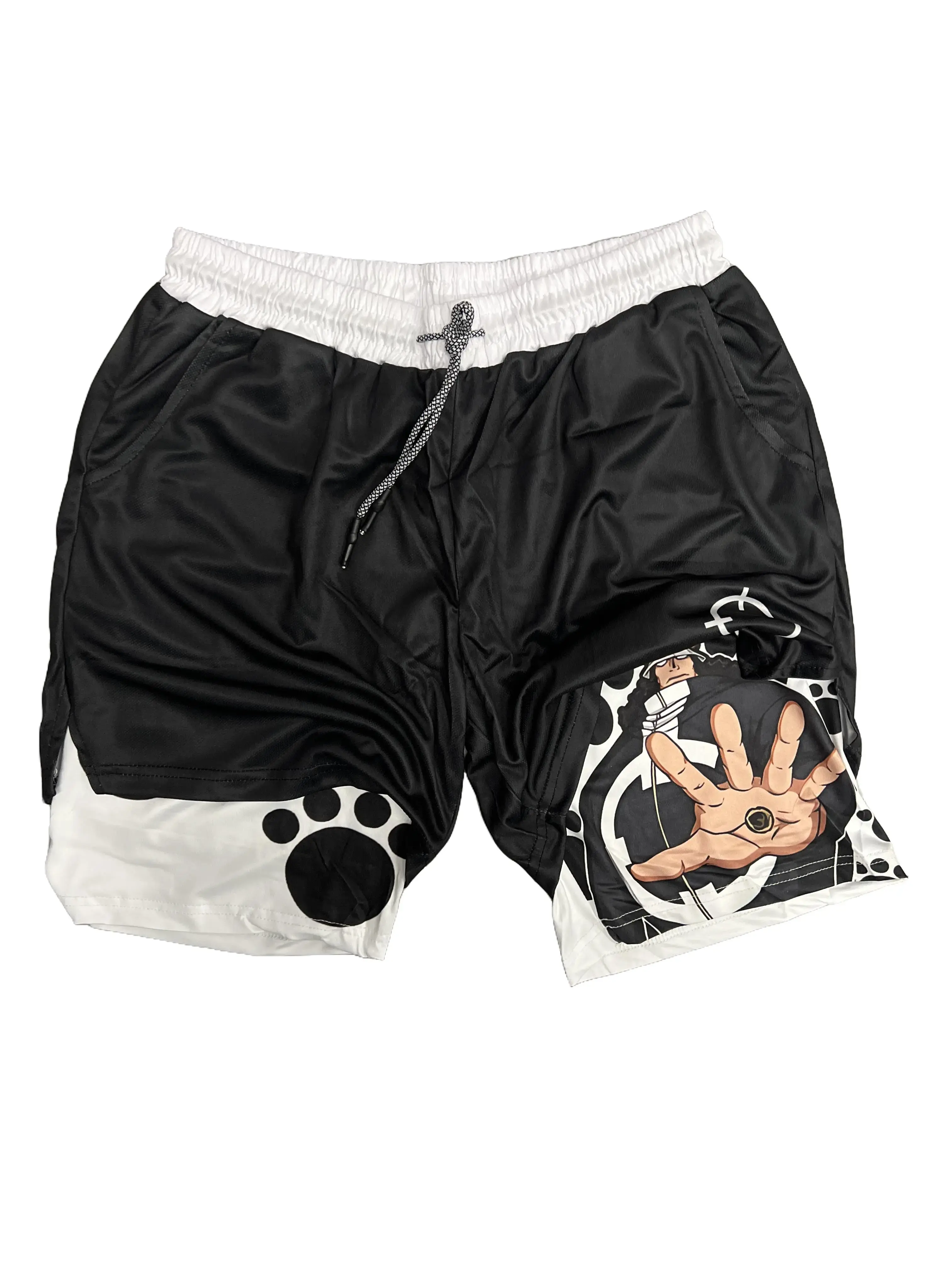Anime Men's Shorts Performance Shorts Summer Double Layer Beach Pants Fitness Training Pant Sports