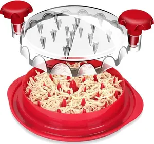 Triturador de pollo - Chicken Shredder Tool Twist Large Stable Anti-Slip BPA Free Meat Shredder Tool Twist Ergonomic Handle Meat Grinder Dishwasher-safe Transparent Lid