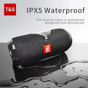T&G TG117 Portable Bluetooth Speaker TWS Wireless Dual Bass IPX5 Waterproof Outdoor Column Boombox FM AUX TF Card Music Player for Camping Riding Audio Cable Button Charging Connection Device Dustproof Micro Plug Radio Sd Shockproof Smartphone
