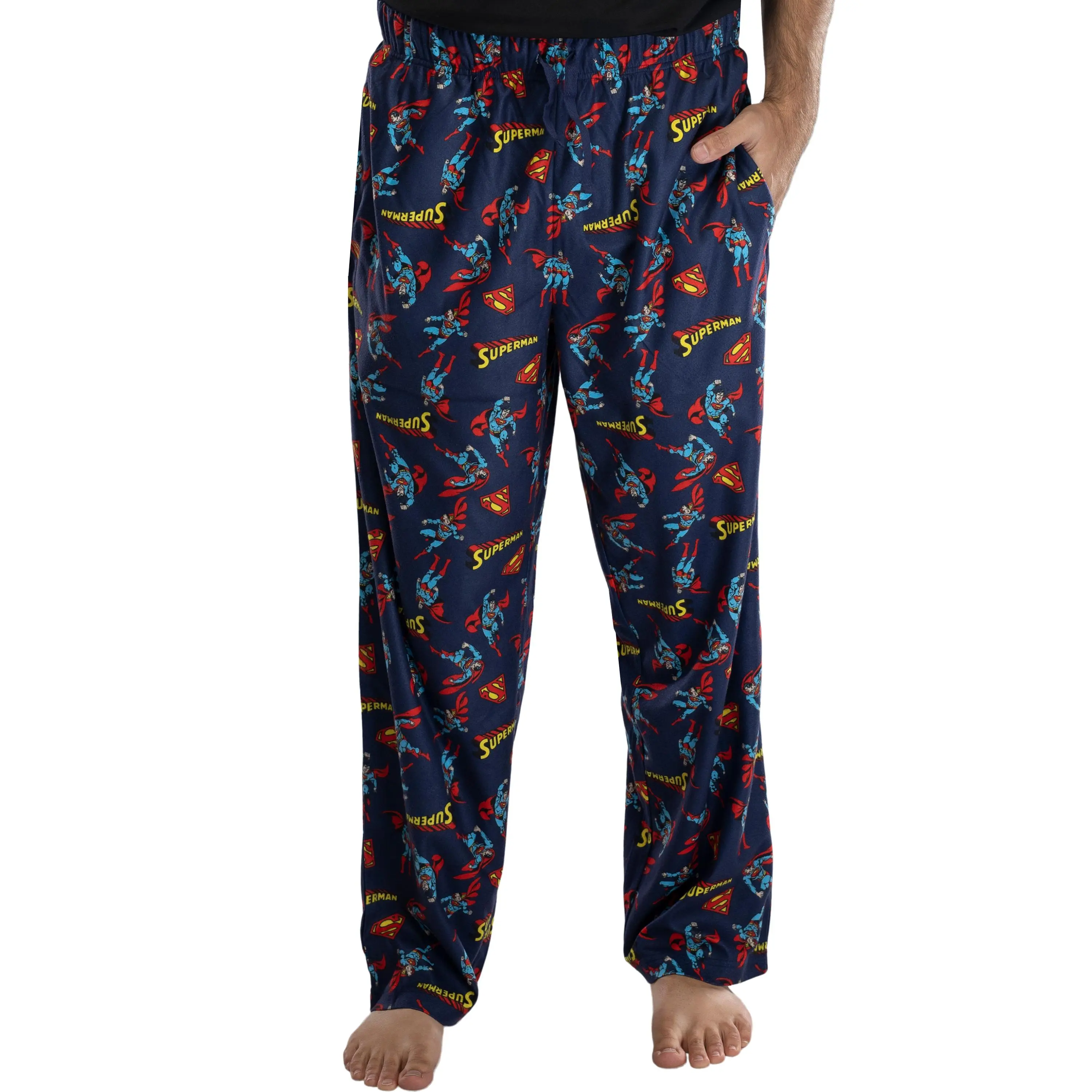 DC Comics Mens Superman All Over Print Loungewear Pajama Pants