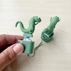 Lizard Button Keychain Press to Make a Sound Relieve Stress Fun Gift Green Design with Keychain Valentine's Day gift Alive keychain Interactive Lizard Button Keychain Toy