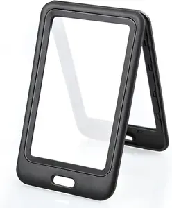 3 Pack ID Badge Holder with Double-Sided Windows Hard Plastic Vertical ID Card Holder Black ID Card Case Protector for Office, School, Conference, ID Credit Card, Proximity Key Card