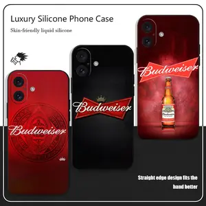 Budweiser Brand Beer Phone Case For iPhone 17 16 15 14 13 12 X XR XS 8 Plus Mini Pro Max Soft black Shockproof Cover