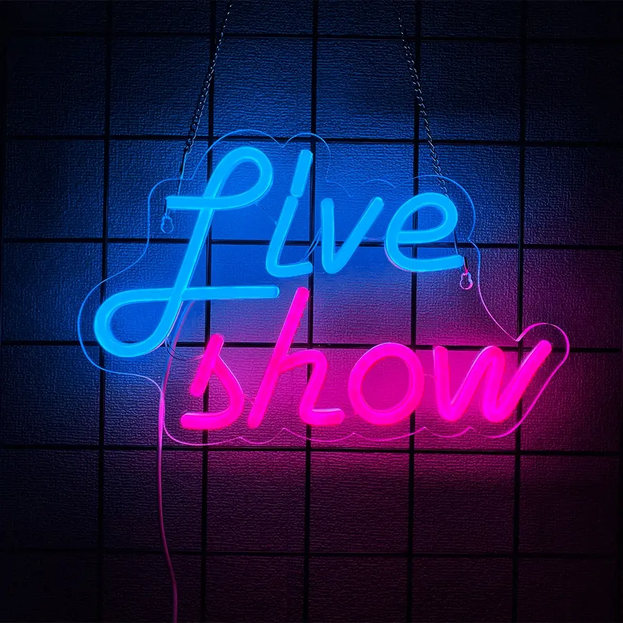 Live Show  Neon Sign - On Air Light for Streamers/Influencers/Gamers - Streaming/Recording Live Neon Signs for Studio, Game Room, Bedroom, Decorative Neon Light, Led Neon Lights