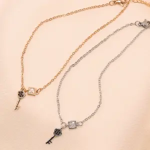 Key & Stone Charm Anklet