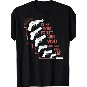Men'S Funny Gun Rights Saying T-Shirt - "Guns Save Lives" & 2nd Amendment Design with Graphics, Comfortable Casual Fit, Sizes S-3XL, Retro Style Casual Attire for Gun Enthusiasts & Conservative Statement Apparel, Protest Clothing, Print Tee