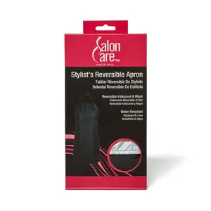 Salon Care Reversible Black and Iridescent Stylist Apron with Adjustable Strap and Zipper Pocket