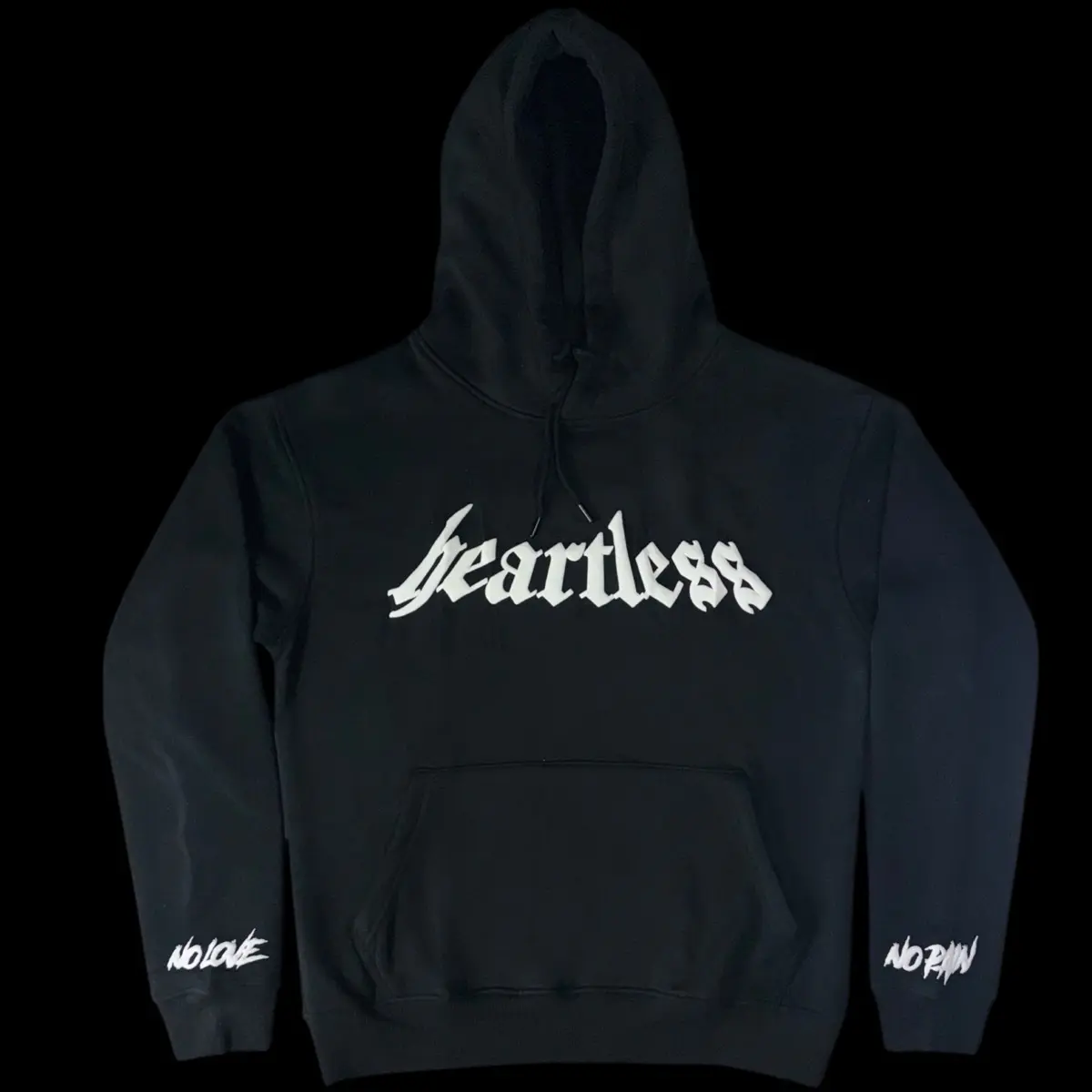 HEARTLESS Hoodie - Cotton Casual Pullover with Hood, Front Pocket, and "Heartless" Print Design