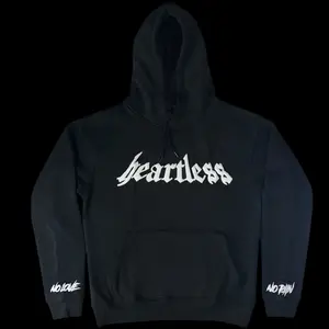 HEARTLESS Hoodie - Cotton Casual Pullover with Hood, Front Pocket, and "Heartless" Print Design
