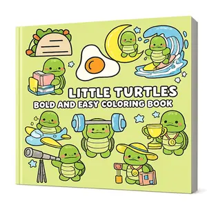 Cute Little Turtles Bold and Easy Coloring Book