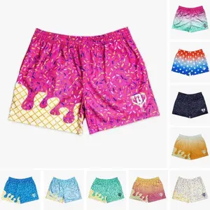 Ice Cream Mesh Shorts Men Breathable Summer Basketball Shorts Streetwear Athletic Gym Shorts
