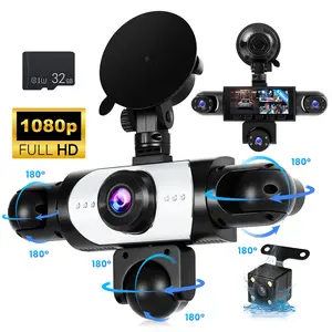 5 Channels 360° Camera Dashcam, Front 1080P Driving Recorder, Loop Recording, 24-Hour Parking Monitor, Motion Detection, Night Vision