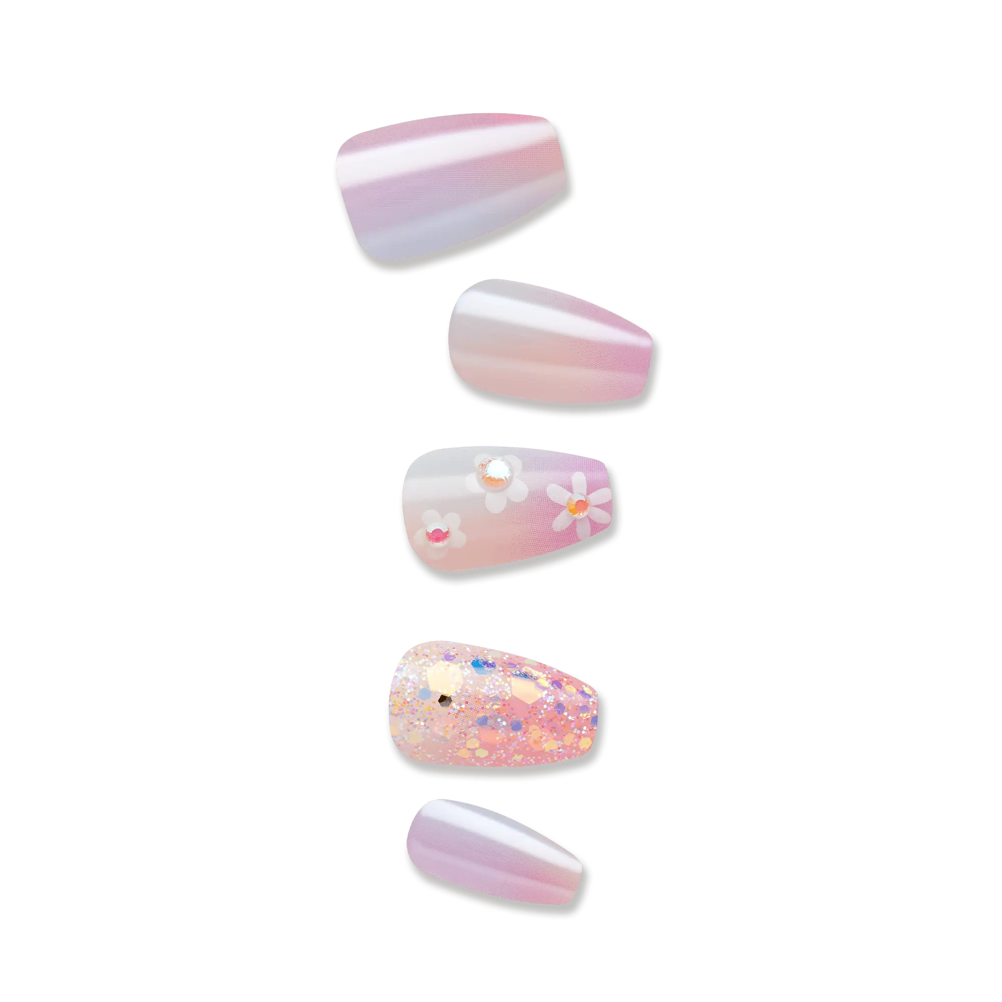 Impress Premium No Glue Fake Press On Nails - Portal | 3D & Jewel Design,  Purple, Medium, Coffin, Manicure