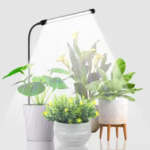 Grow Light for Indoor  Growing, 6000K Full Spectrum Gooseneck  Lamp for Seedings  Small , Auto On/Off Timing & 5 Dimming, 1-Pack
