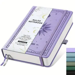 Lined Notebook Inner Page - 320 Pages Thickened Paper, 100Gsm Thickened Notebook, Journal Notebook, A5 Hard Shell Leather College Grid Notebook for Male and Female Students, Work, Writing and Notes, Stationery Supplies, 5.7 X 8.3 inches