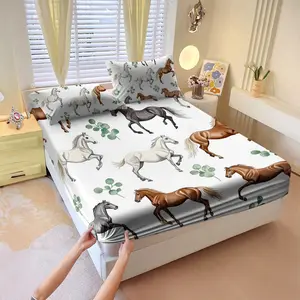 Three piece set, including 1 bedsheet and 2 pillowcases, bedsheet bedding set, room decoration, can also be used for decoration, bedroom, detachable