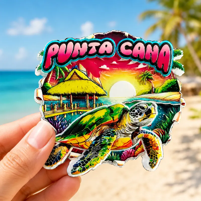 Classic Durable Resin Punta Cana Art Decorative Label - Easy Install Home Supplies, Fridge Decor, Kitchen Decor Accessories, Decorative Label Fridge Stickers, Easy Install Fridge Stickers
