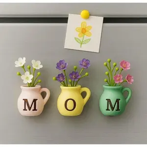 Mini Vase Magnets for Fridge - Christmas Mom Gifts from Daughter, Birthday Gifts for Mom from Son,