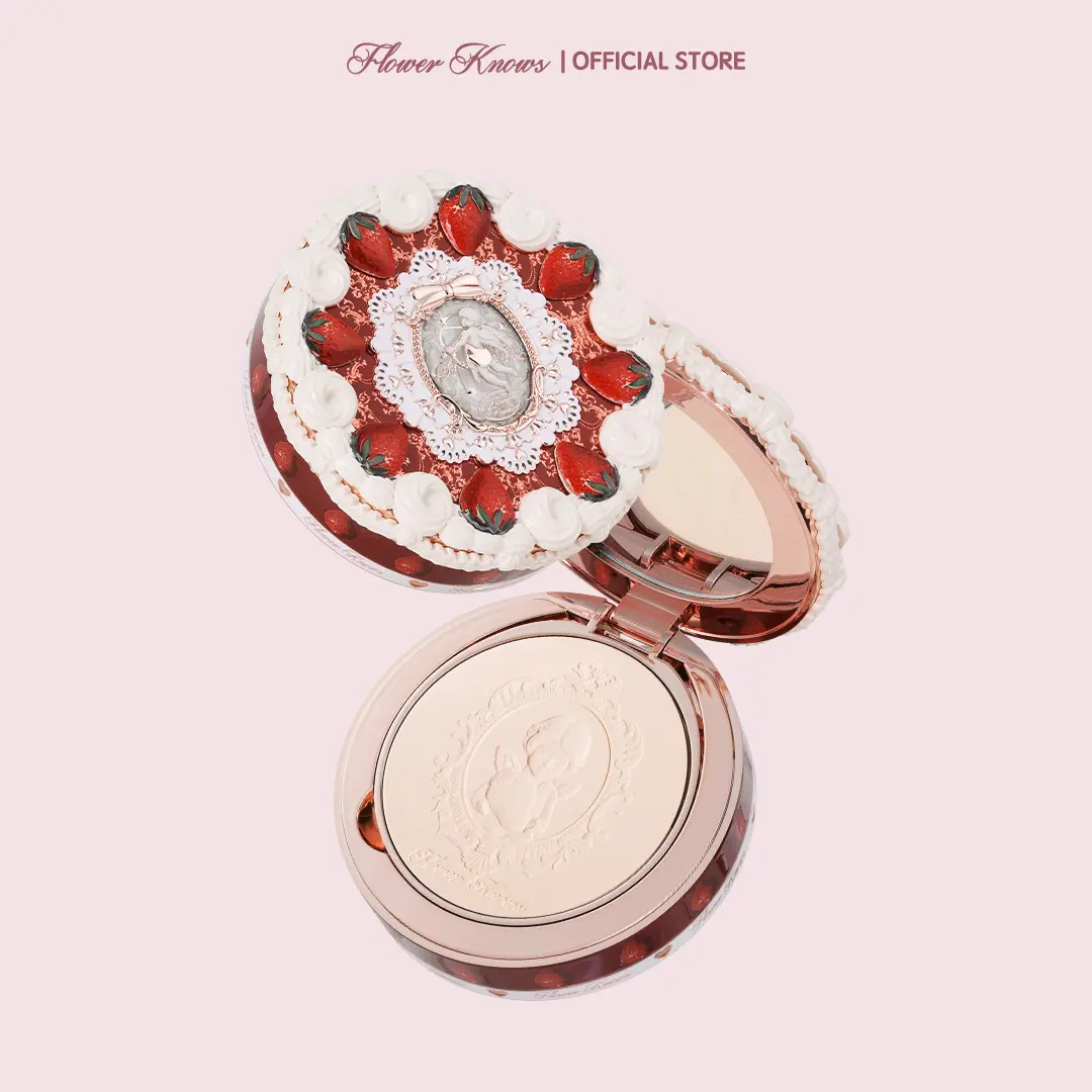 Flower Knows Strawberry Cupid Collection Pressed Powder, oli control, with powder puff, longlasting, non cakey, #summerwins, #DealsForYouDays