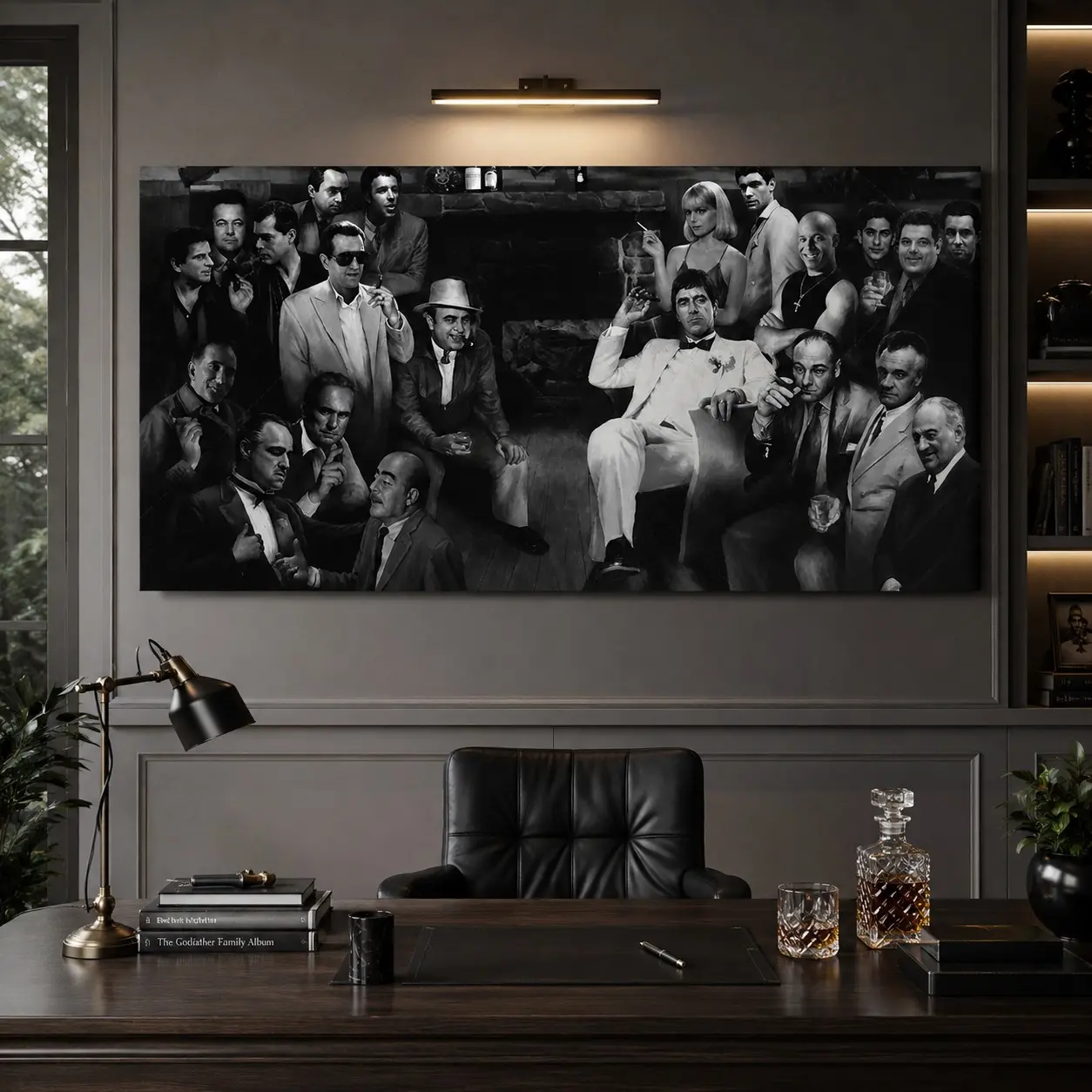 Scarface Tony Montana Poster, Wall Street Godfather Wall Art, Classic Mafia Movie Print for Living Room