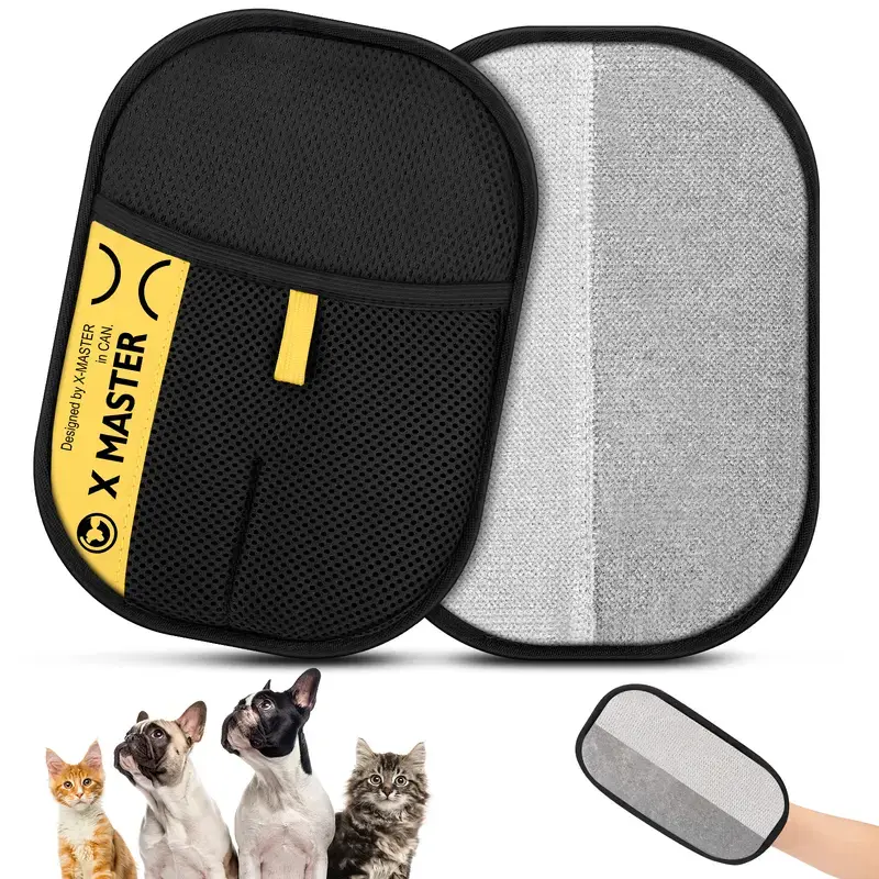 Professional Pet hair tools Grooming bathing Glove, Efficient Deshedding Mitt for Long Short Haired Dogs Cats, Pet Supplies brush remove Adjustable lightweight double-sided silicone massage dust removal cat bag tick removal comb indian lice removal comb