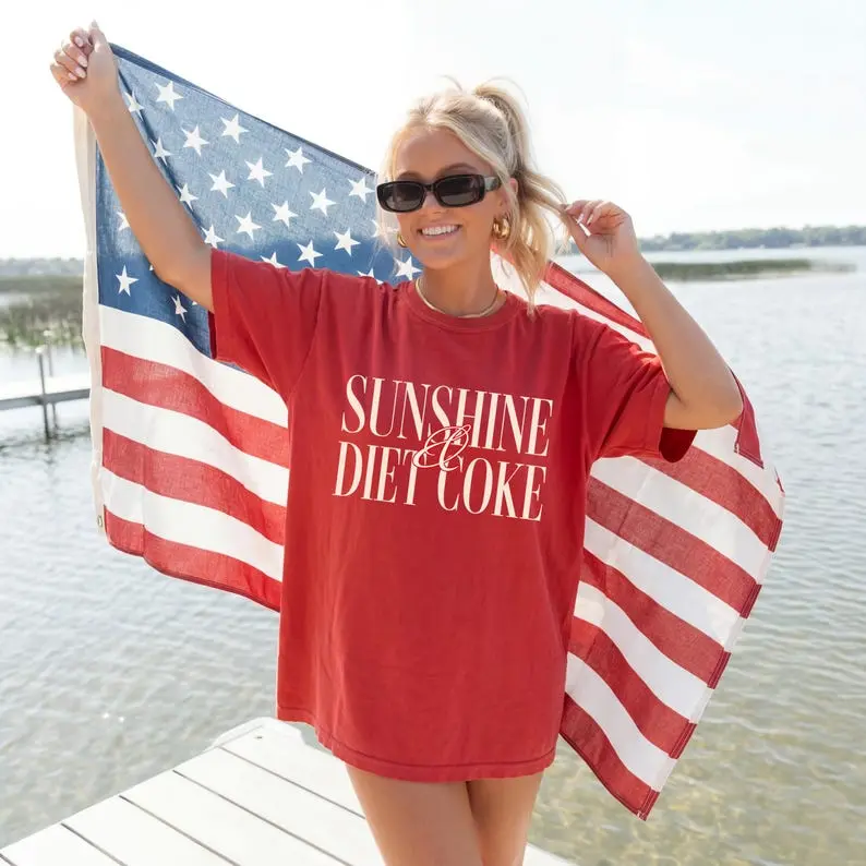 Comfort Colors Sunshine And Diet Coke T-shirt, diet coke shirts, diet coke, summer shirt, old money, gift for diet coke lover, birthday gift