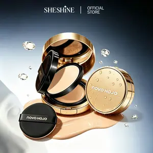 【A】SHESHINE NOVO-Cushion BB + Compact Powder 2-in-1 Foundation with SPF 35+ Sun Protection and Hyaluronic Acid for Radiant Skin and Shine Control in 30 Seconds SHESHINE2002