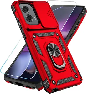 Motorola Moto G Stylus 5G 2024 Case with HD Screen Protector & Slide Camera Cover & Kickstand, [Military-Grade] Phone Case for Moto G Stylus 5G 2024