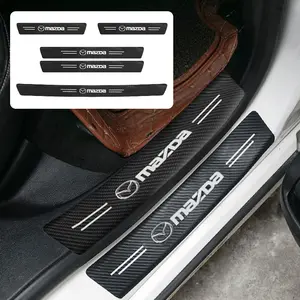 Mazda Carbon Fiber Leather Trunk Protector Strips, Durable Tailored Anti-Scratch Collision Protection, Fits Mazda 2 3 6 5 Demio Cx3 Cx4 Cx5 Axela Atenza
