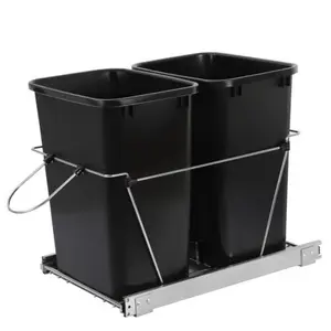 New Choice Deal Double Pullout Trash Kitchen Container Can Under Counter Sliding Waste 35 Quarts